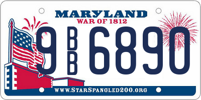 MD license plate 9BB6890