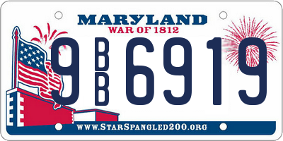 MD license plate 9BB6919