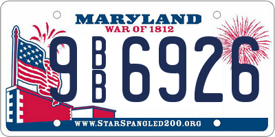 MD license plate 9BB6926