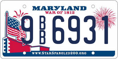 MD license plate 9BB6931