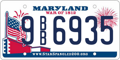 MD license plate 9BB6935