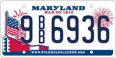 MD license plate 9BB6936