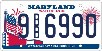 MD license plate 9BB6990