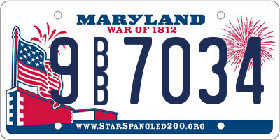 MD license plate 9BB7034