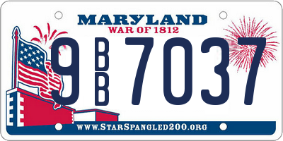 MD license plate 9BB7037