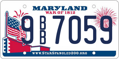 MD license plate 9BB7059