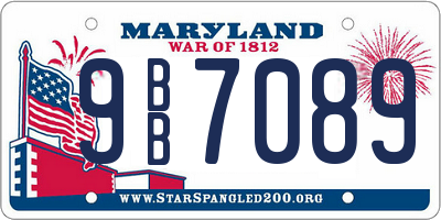 MD license plate 9BB7089