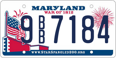 MD license plate 9BB7184