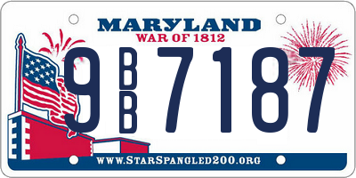 MD license plate 9BB7187