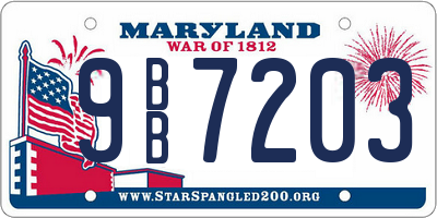 MD license plate 9BB7203