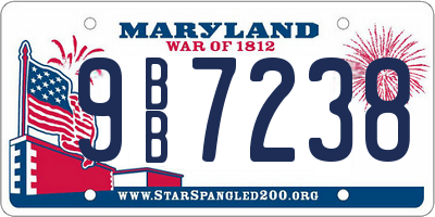 MD license plate 9BB7238