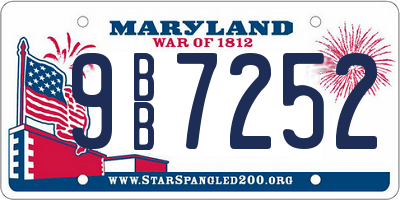 MD license plate 9BB7252