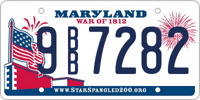 MD license plate 9BB7282