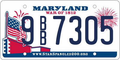 MD license plate 9BB7305
