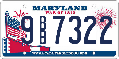 MD license plate 9BB7322