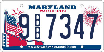 MD license plate 9BB7347
