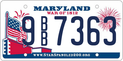 MD license plate 9BB7363