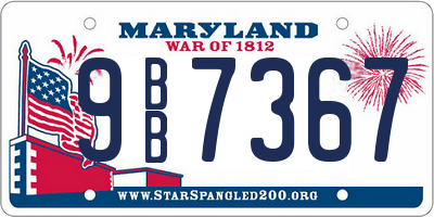 MD license plate 9BB7367