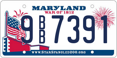 MD license plate 9BB7391