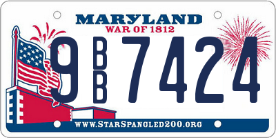 MD license plate 9BB7424