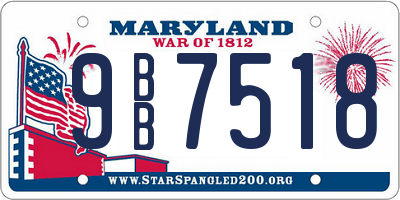MD license plate 9BB7518