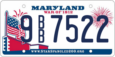 MD license plate 9BB7522