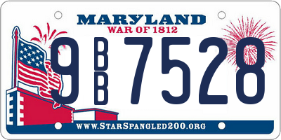 MD license plate 9BB7528