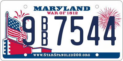 MD license plate 9BB7544