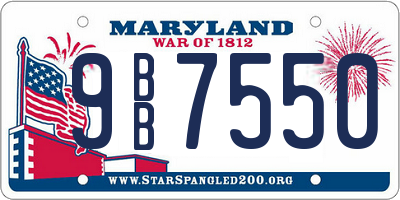 MD license plate 9BB7550