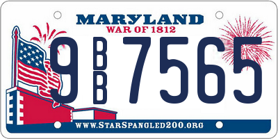 MD license plate 9BB7565