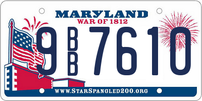 MD license plate 9BB7610