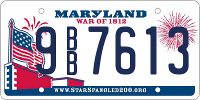 MD license plate 9BB7613