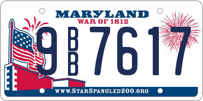 MD license plate 9BB7617