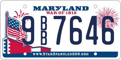 MD license plate 9BB7646