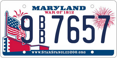 MD license plate 9BB7657