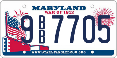 MD license plate 9BB7705