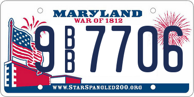 MD license plate 9BB7706