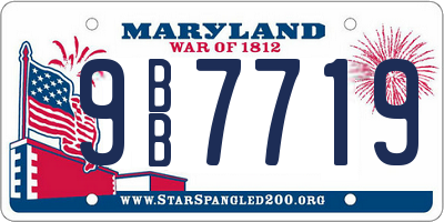 MD license plate 9BB7719
