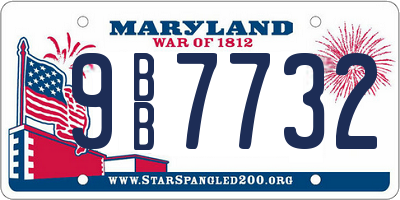 MD license plate 9BB7732