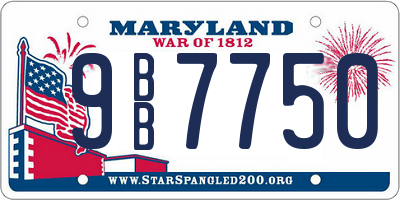 MD license plate 9BB7750