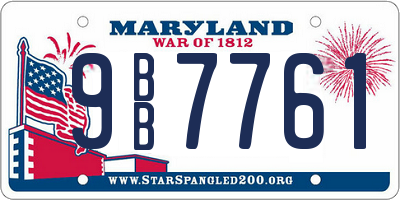 MD license plate 9BB7761