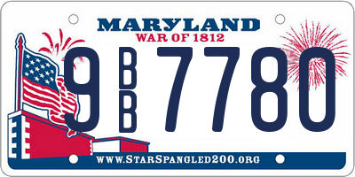 MD license plate 9BB7780