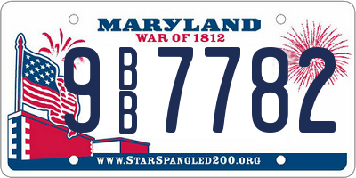 MD license plate 9BB7782