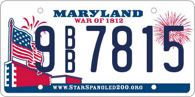 MD license plate 9BB7815