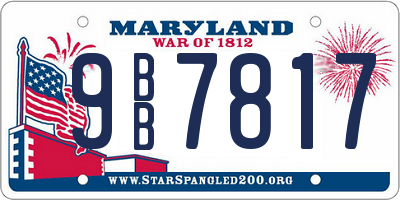 MD license plate 9BB7817