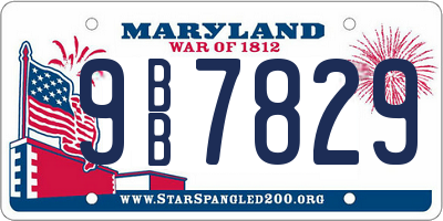 MD license plate 9BB7829