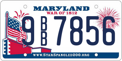 MD license plate 9BB7856