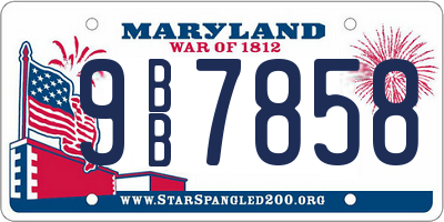 MD license plate 9BB7858