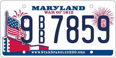 MD license plate 9BB7859