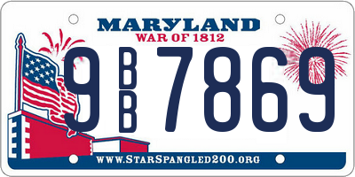 MD license plate 9BB7869